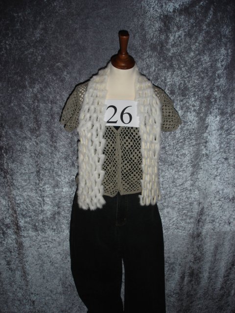 Tørklæde i hvid minkskind Minktørklæde