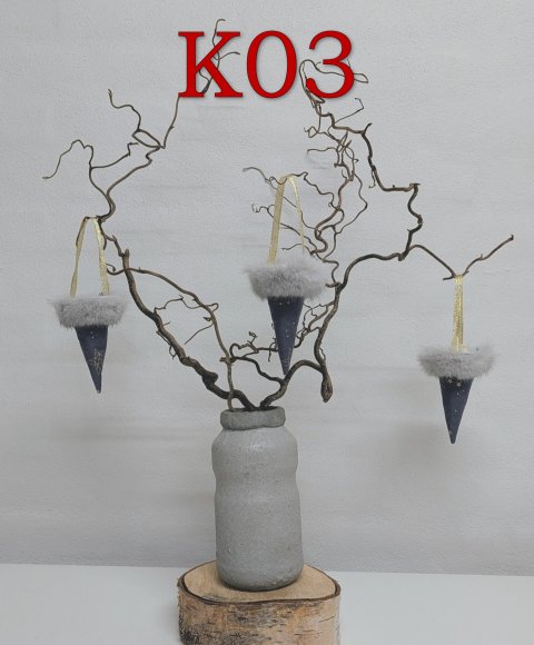 Kræmmerhus i mørkegrå stof Kræmmerhus i mørkegrå stof