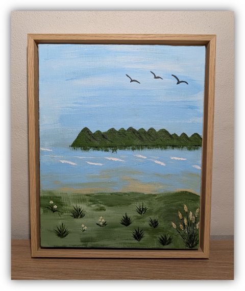 Maleri motiv ved vand