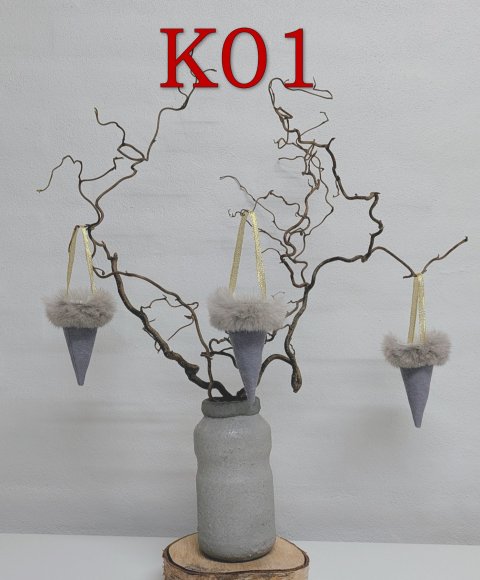 Kræmmerhus i grå filt Kræmmerhus i grå filt